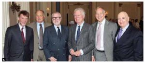 Ken Taylor, Canada’s former ambassador to Iran, spoke at a Carleton University alumni association lunch. From left, retired Canadian diplomats Chris Westdal, Craig MacDonald, Rick Kohler, Ken Taylor, Malcolm McKechnie, Lawrence Lederman. (Photo: Mike Pinder)