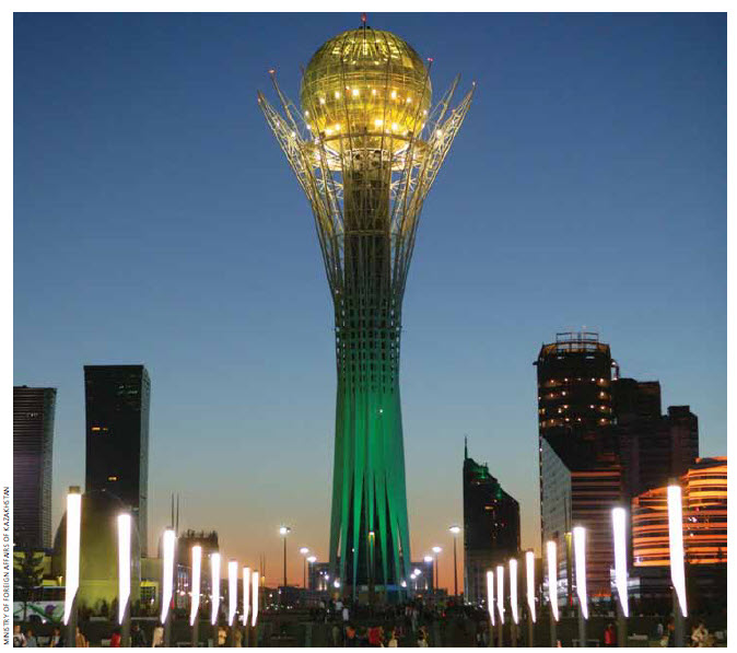 Baiterek Tower in Kazakhstan’s capital, Astana.