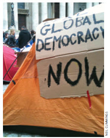 Occupy Movement tents in front of St. Paul’s Cathedral in London. 
