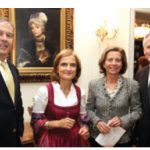 Austrian Ambassador Arno Riedel and his wife Loretta Loria-Riedel hosted a national day reception at their residence. From left, Swiss Ambassador Ulrich Lehner, Mrs. Loria-Riedel, Federica Lehner and Mr. Riedel.