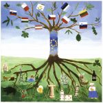 This acrylic painting by a group of students from Nivelles, Belgium, is called The European Tree. It won first prize in a contest designed to help students understand the concept of European citizenship.