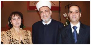 Lebanese Ambassador Micheline Abi Samra hosted a national day event at the St. Elias Centre. She’s shown with Cheikh Said Youssef Fawaz, imam of the Mosque Al-Ommah Al-Islamiah in Montreal, and Sami Haddad, first secretary at the embassy. (Ulle Baum photo)