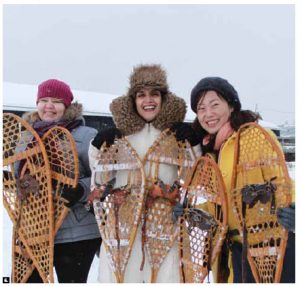 The Diplomatic Hospitality Group organized the third annual Grand Winter Festival for diplomatic families at Smithvale Stables, Nepean. From left: Ilona Skardunskiene (Lithuania), Nevena Mandadjieva (Bulgaria) and MiYoung Jin (Korea). (Photo: Ulle Baum)