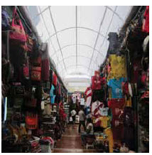 The artisan market in Lima sells clothes, art, jewelry and souvenirs, some locally crafted and some mass-produced.