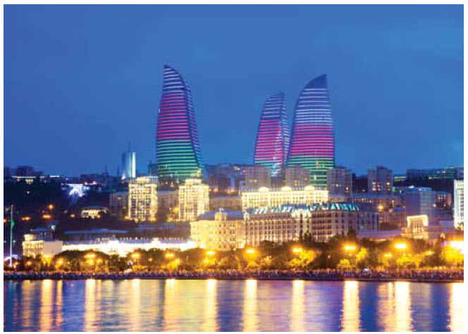 The five-star Fairmont Baku, part of the Flame Towers complex that dominates Baku’s skyline, is a spectacular example of Canada’s iconic Fairmont hotel chain.