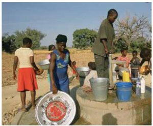 At this Ghanaian site, WaterAid worked with Rural Aid, a partner organisation, to hand-dig a well that is now at the centre of the community whose natural water source completely dries up between September and May.