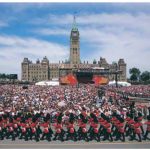 The day-long Canada Day celebration on Parliament Hill often draws crowds of more than 100,000 people.