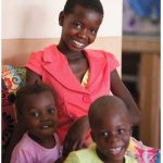 Ottilia with two of her siblings in the SOS Children’s Village in Ondangwa, Namibia.