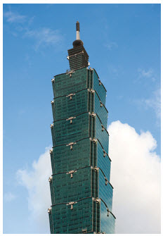 The towering Taipei 101 building was once the world’s tallest until it was outdone by a tower in the UAE.