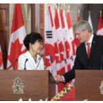 Korean President Park Geun-hye came to Ottawa in September 2014 to ink a free-trade deal with Prime Minister Stephen Harper.