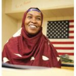 A Somali woman in an elementary school classroom in Sioux Falls, South Dakota.