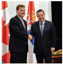 Foreign Minister John Baird and Ivica Daˇci´c, first deputy prime minister and foreign minister of Serbia, met in Ottawa. The two countries signed a foreign investment promotion and protection agreement. (Photo: DFATD)