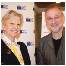 EU Ambassador Marie Anne Coninsx and Tom McSorley, executive director of the Canadian Film Institute, at the press launch for the 29th European Film Festival. (Photo: Ulle Baum)