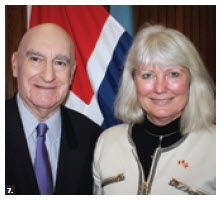 Norwegian Ambassador Mona E. Brøther spoke at Carleton University’s Ambassadors Speaker Series organised by retired Canadian Ambassador Lawrence Lederman, left. (Photo: Ulle Baum)