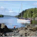 The yacht anchors along Vancouver Island’s wild eastern coastline so its occupants can explore an old Aboriginal settlement area and coastal waters rich in flora and fauna.
