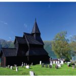The nearly 1,000-year-old Borgund Stave Church features Viking-age woodcarvings and building methods.