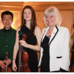 Norwegian Ambassador Mona Elizabeth Brother hosted a concert and dinner for Friends of the NAC Orchestra's Music to Dine For event at her residence. From left: Emerald String Quartet musicians Ethan Balakrishnan (viola), Jerry Wang (violin), Alisa Klebanov (violin), Ambassador Brother and Emma Grant-Zypchen (cello). (Photo: Ulle Baum)