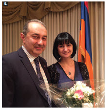 Armenian Ambassador Armen Yeganian and his wife, Maria, hosted a Music to Dine For dinner in support of the Friends of the National Arts Centre Orchestra. The Neutrino Trio performed. (Photo: Ulle Baum)