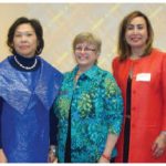 The International Women Club of Ottawa (IWCO) was invited to the Philippines embassy to learn about Filipino culture and cuisine. From left, Nermine Fouad, Philippines Ambassador Petronila Garcia, IWCO president Helen Souter, Rabea Elfeitori, wife of ambassador of Libya, and Lia Mazzolin. (Photo: Eric Tamayo)