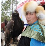 A Kazakh native holds his eagle at Zheruik, an ethno-village. (Photo: Ülle Baum)