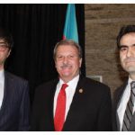 The Embassy of Azerbaijan celebrated World Azerbaijani Solidarity Day with members of the diaspora from Ottawa, Montreal and Toronto at Ottawa City Hall. From left: Azerbaijani chargé d’affaires Ramil Huseynli, MPP Jack MacLaren and Turkish Ambassador Selçuk Ünal. (Photo: Ülle Baum)
