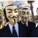 The most famous hacktivist collective is Anonymous, which lacks clear leadership, a cohesive organizational structure and a definitive ideology. Here, members of Anonymous in Los Angeles sport Guy Fawkes masks. (Photo: Vincent Diamante)