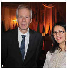 The Council of Arab League Ambassadors, in partnership with the Canadian Arab Business Council, hosted a gala dinner and awards ceremony at the Château Laurier. From left, Foreign Minister Stéphane Dion and Moroccan Ambassador Nouzha Chekrouni. (Photo: Ülle Baum) 