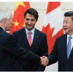 After his visit to China, Prime Minister Justin Trudeau announced that the two countries signed 56 trade deals worth $1.2 billion. From left, Foreign Minister Stéphane Dion, Trudeau and Xi Jinping. (Photo: Global Affairs Canada)
