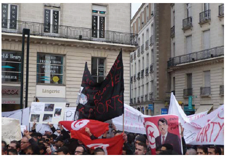 Protesters in Nantes, France, take to the streets in support of democratic uprisings in Tunisia in 2011. (Photo: Romain Bréget)