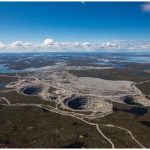 The Ekati diamond mine in the Northwest Territories is one of five diamond mines operating in Canada today. In 1946, Charles Edgar Fipke traced the minerals train 300 kilometres to the Ekati diamond pipe that would establish this mine. (Photo: Dominion Diamond)