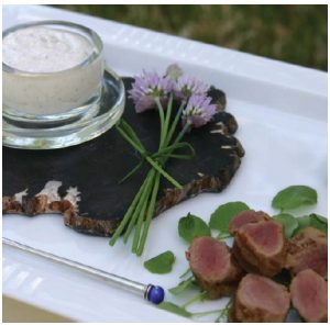 Barbecued Baby Lamb Tenderloins with Skyr Sauce (Photo: larry dickenson)