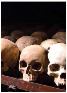 Genocide victims' skulls at the Nyamata Memorial Site in Rwanda. (Photo: Fanny Schertzer)