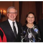 Kazakh Ambassador Konstantin Zhigalov and his wife, Indira Zhigalova, hosted a reception for the 25th anniversary of Kazakhstan’s independence day at the Fairmont Château Laurier Hotel. From left, Maria Yeganian, Zhigalov, Zhigalova and Armenian Ambassador Armen Yeganian. (Photo: Ülle Baum)