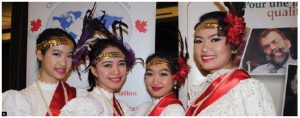 The Ottawa Diplomatic Ball, produced by the Ottawa Diplomatic Association, took place at the Hilton Lac-Leamy. It opened with a five-course meal and dancing. From left: Thai dancers Prim Natasha Isarabhakdi, daughter of the ambassador of Thailand; Nam Benjarat Apiwattananon; Dianna Khenmanisoth and Sasi Phaewtakhu. (Photo: Ülle Baum) 