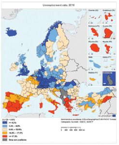 Unemployment rates are highest in countries with troubled economies, including Greece, Spain and Italy, while countries such as Germany and Norway boast low unemployment rates. (Photo: UN Photo)