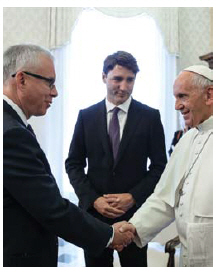 Roy Norton met the Pope when the Trudeaus visitied in late May. (Photo: Jana Chytilova)