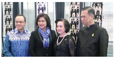 Thai Ambassador Vijavat Isarabhakdi, and his wife, Wannipa, hosted a New Year celebration at City Hall. From left, Indonesian Ambassador Teuku Faizasyah and his wife, Andis. (Photo: Sam Garcia) 