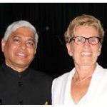 Indian High Commissioner Vikas Swarup hosted a national day reception at the Delta Hotel. He’s shown here with Ontario Premier Kathleen Wynne. (Photo: Ülle Baum)