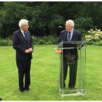 Former governor general David Johnston welcomed Italian President Sergio Mattarella to Rideau Hall during the president's state visit to Canada. (Photo: Ülle Baum)