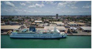 The Africa Mercy, a floating hospital, is docked in the coastal city of Douala, Cameroon, until June. (Photo: Mercy ships)