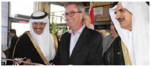 Saudi Arabia’s national day took place at Lansdowne Park. From left: Ambassador Naif Alsudairy, Ottawa Mayor Jim Watson and Abdulaziz bin Salamah, adviser to the Saudi minister of culture and information. (Photo: Ülle Baum)