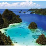 The latest tourist draw for eastern Indonesia is the Raja Ampat in West Papua. Dotted with cones of jungle-covered islands, it is known for its beaches and coral reefs. (Photo: Ministry of Tourism of the Republic of Indonesia)
