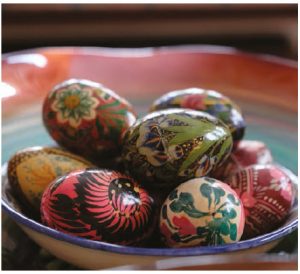 The high commissioner, a self-confessed collector, has picked up these decorative eggs on her travels and during postings, including one in Ukraine and another in Nepal. (Photo: Dyanne Wilson)
