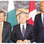 Pakistani Commerce Minister Pervaiz Malik, Canadian Trade Minister François-Philippe Champagne and Immigration Minister Ahmed Hussen met for trade talks in February. (Photo: Pakistani High Commission)