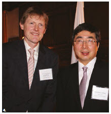 Japanese Ambassador Kimihiro Ishikane hosted a reception at his residence on the occasion of the conference of heads of Japanese missions in Canada and in support of Japanese business representatives from across Canada. From left: Timothy Sargent, deputy minister for international trade at Global Affairs Canada, and Ishikane. (Photo: Ülle Baum) 