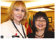 Bulgaria’s national day celebration took place on Parliament Hill and also marked the Bulgarian presidency of the council of the EU. From left: Svetlana Stoycheva-Etropolski, chargé d'affaires of Bulgaria, and Senator Yonah Martin, co-chair of the Canada-Bulgaria Parliamentary Friendship Group. (Photo: Ülle Baum) 