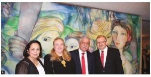 To mark the national day of Cuba and to bid farewell, Ambassador Julio Garmendia and his wife, Miraly González, hosted a reception at the embassy. From left: González, Tamilya Akhmetzhanova, Garmendia and Russian Ambassador Alexander Darchiev. (Photo: Ülle Baum) 