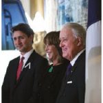 NAFTA was another Mulroney accomplishment. He’s now working with Trudeau (pictured here with Mulroney's wife, Mila) to secure a new deal. (Photo: Prime Minister's Office)