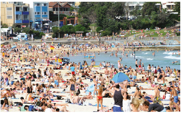 Bondi Beach, seven kilometres from downtown Sydney, Australia, has attracted visitors since the mid-19th Century. The first tramway reached the area in 1884 and today, the beach draws 2.5 million people a year. (Photo: © Phillip Gray | Dreamstime.com)