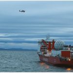 Xue Long, a Chinese icebreaker, explores waters 15 nautical miles from Nome, Alaska, in 2017. China's Arctic policy involves more than just the Northern Sea Route — it reaches right across North America, as well. (Photo: U.S. Coast Guard photo)